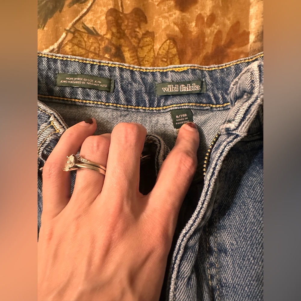 Wild Fable Distressed Straight Jeans 8/28 High Rise - Picture 5 of 7